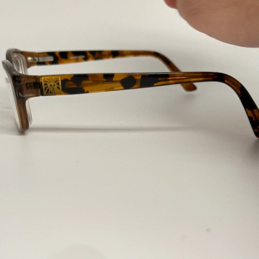 Anne Klein AK5030 Mocha Eyeglasses Tortoise Rectangle Frames 54-15-135 Lion Logo